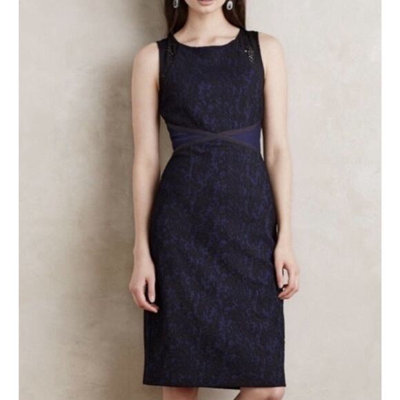 Anthropologie Moulinette Sours Jacquard Lankin Lace Bodycon Formal Dress, Size 4 - Picture 1 of 11